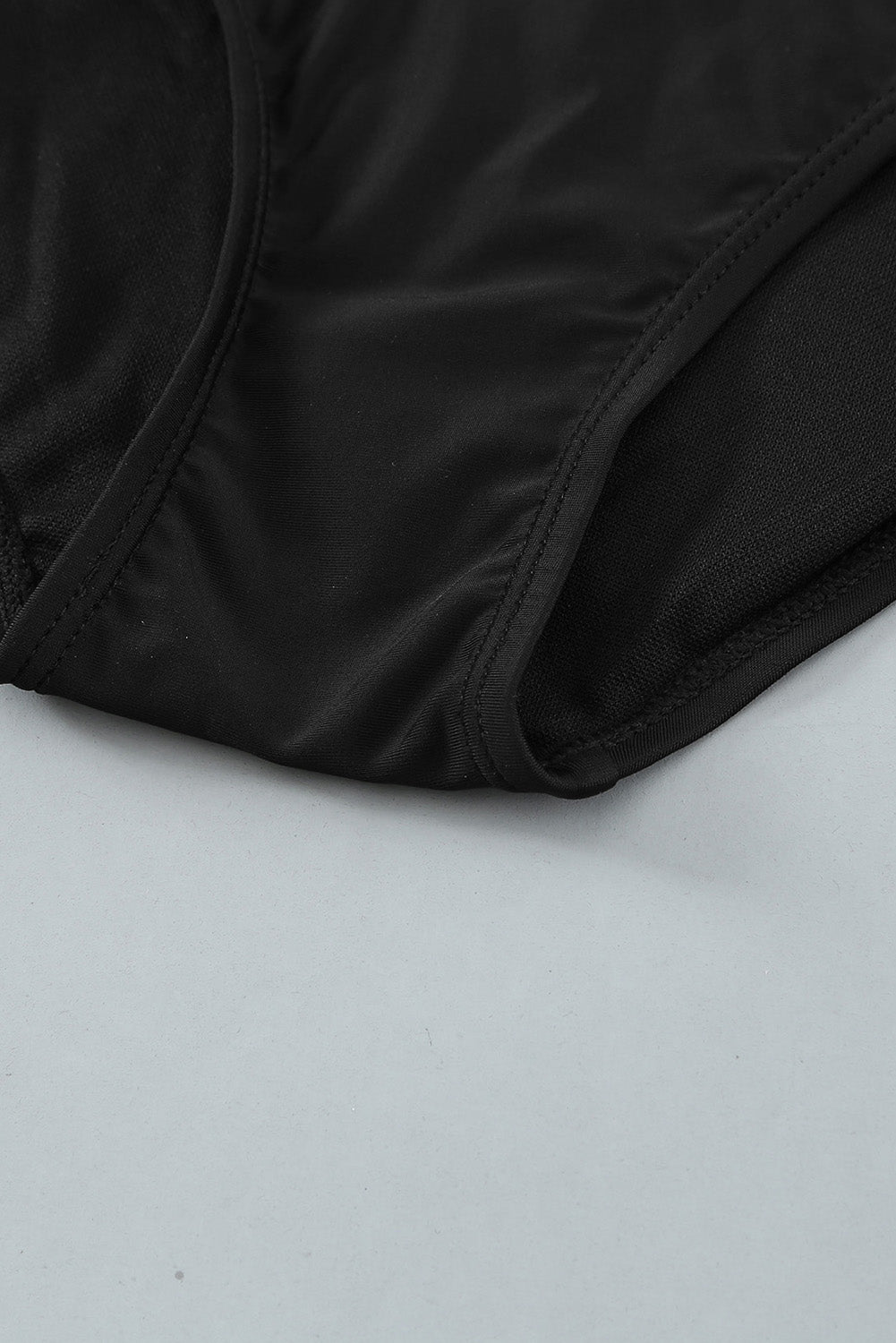 Black Strappy Neck Detail High Waist Swimsuit