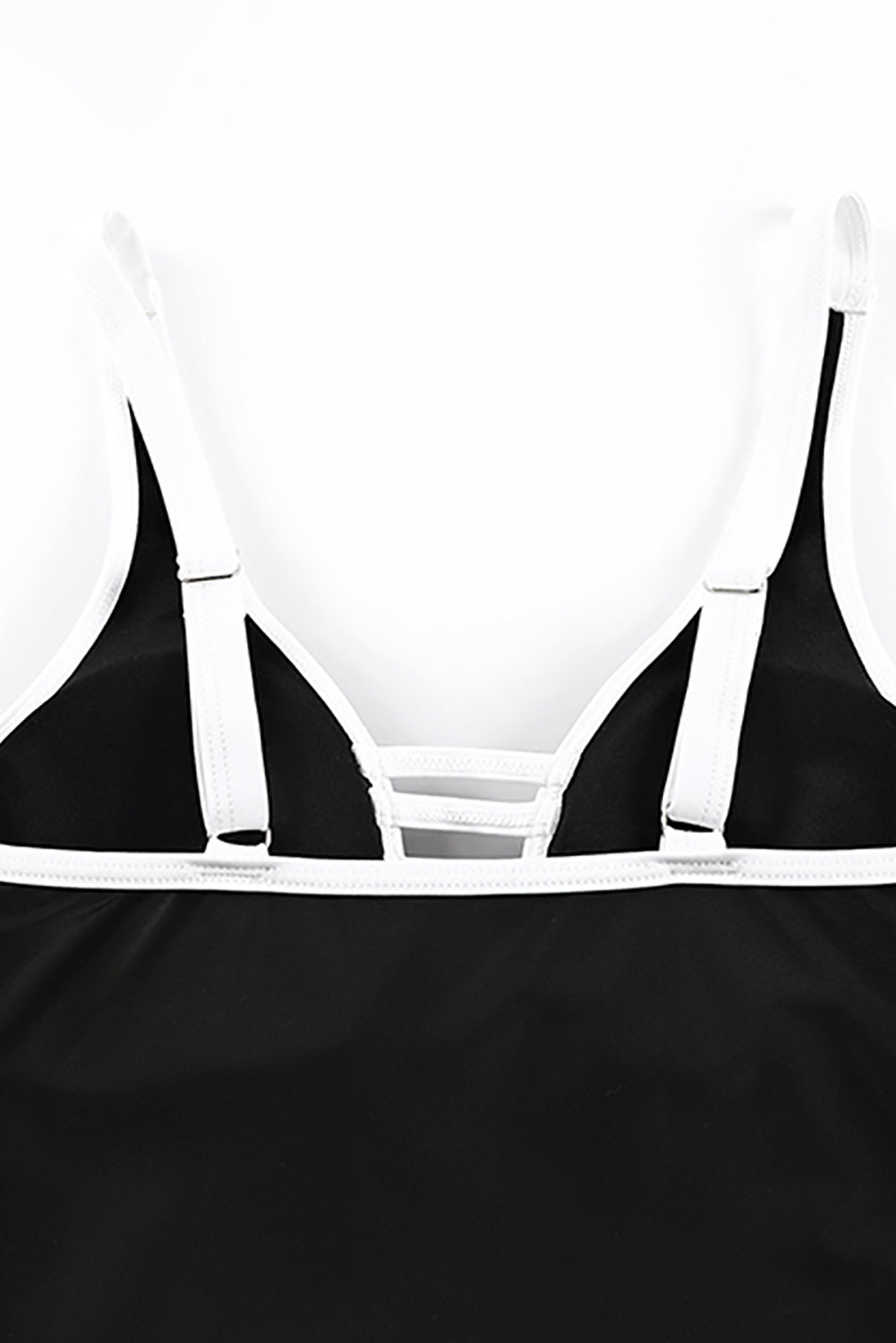Black Strappy V Neck Backless One Piece Swimdress